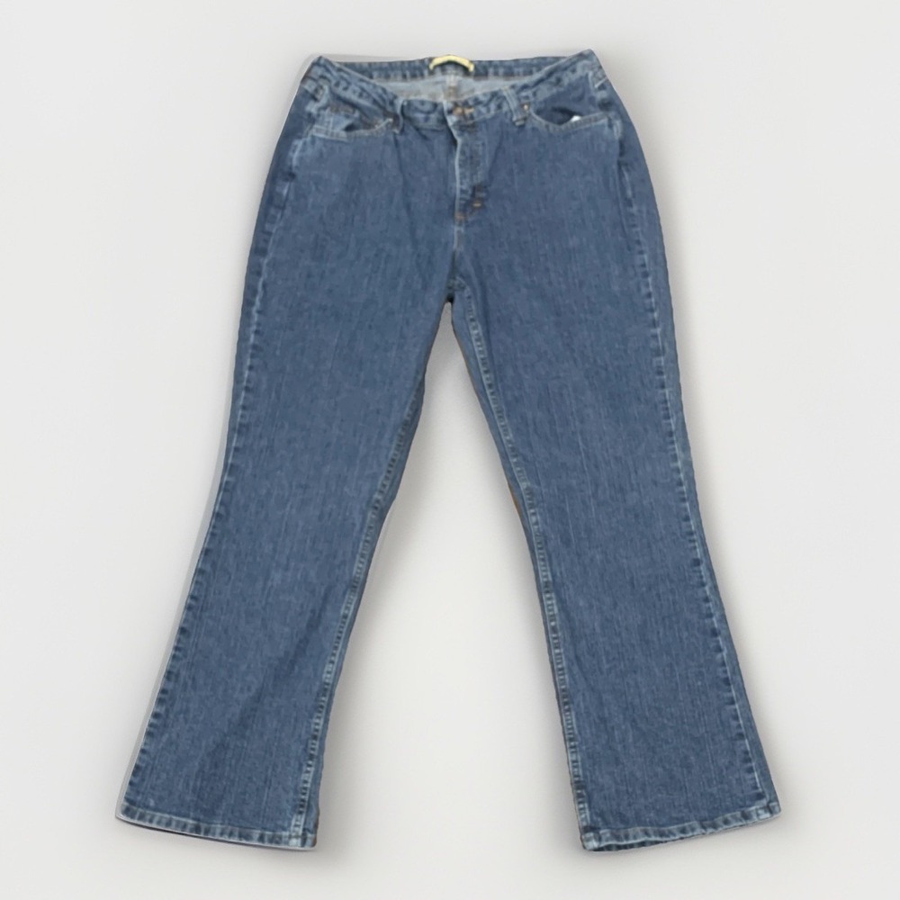 Women's VF Jeanswear Button Up Zip Medium Wash Blue Denim Jeans Pockets 16/30S